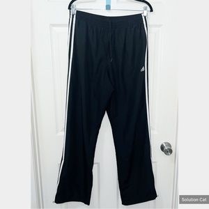 Vintage 90s Adidas Wind Pants Black White Stripe Size Medium